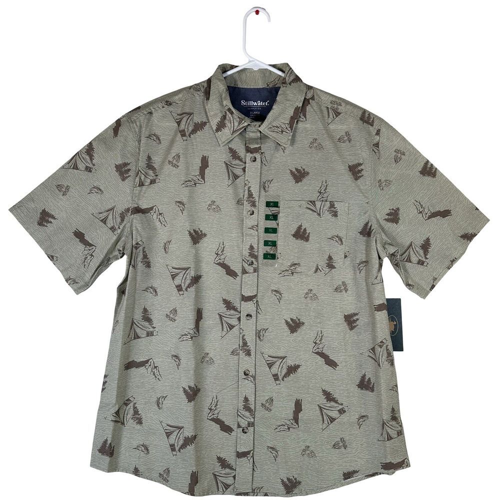 Stillwater Supply Co Men's Size XXL Short sleeve Fishing‎ Shirt Camping Woods